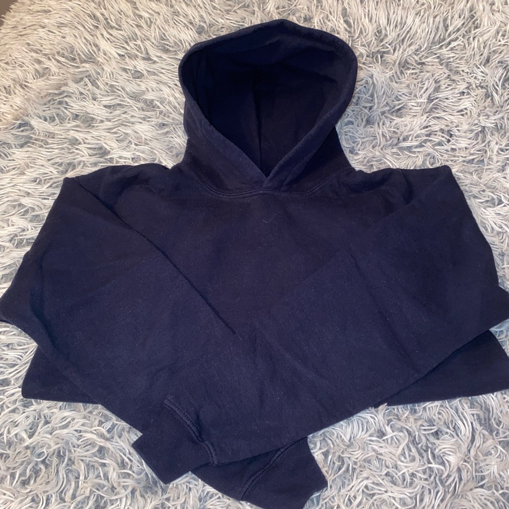 Youth Large Gildan Navy Blue Hoodie